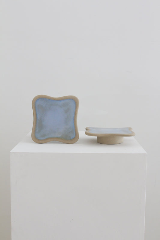 Mini Plate - Yearbook Blue/Puff Beige